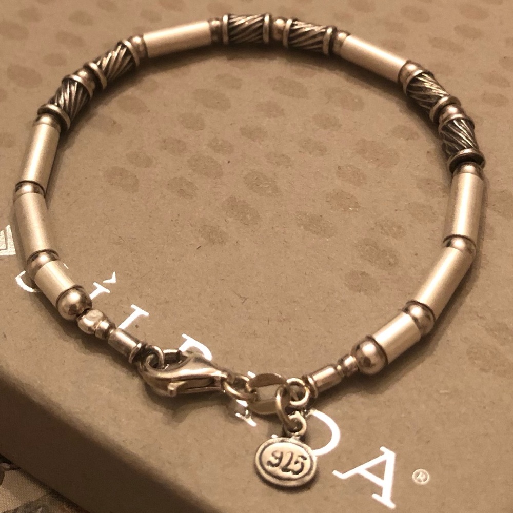 Vintage Silpada Polished and Matte Sterling Silver Bracelet B0477 - Picture 3 of 16